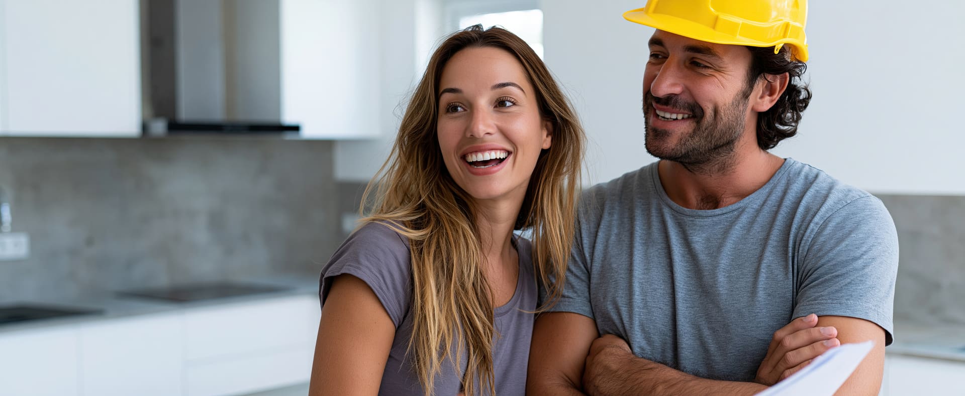 Homeowner and contractor planning a residential kitchen remodel